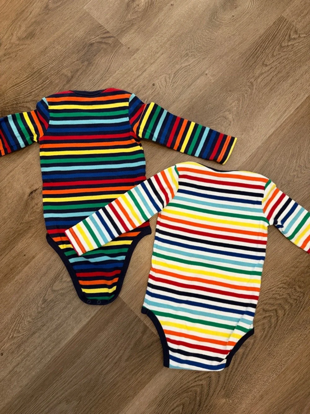 Primary Rainbow Stripe Bodysuits | Size 18-24 months - Picture 4 of 5